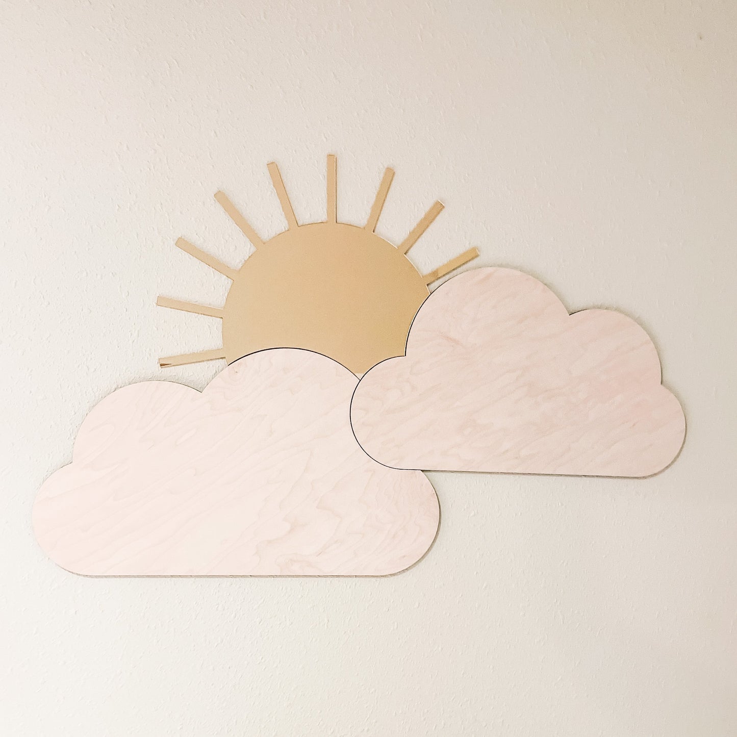 Boho sun & clouds, nursery wall decor.