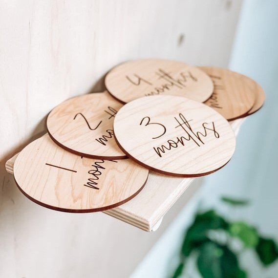 Load image into Gallery viewer, Wooden Baby Milestone Circles | 4x4”
