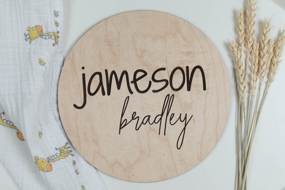 Wooden Personalized Baby Name Announcement