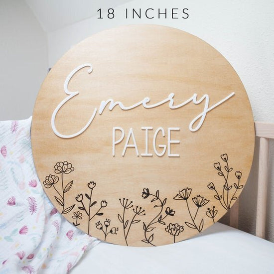 Load image into Gallery viewer, Floral Custom Name Nursery Sign
