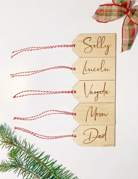 Rustic Christmas Gift Tags With Strings, Bear Christmas Tags for